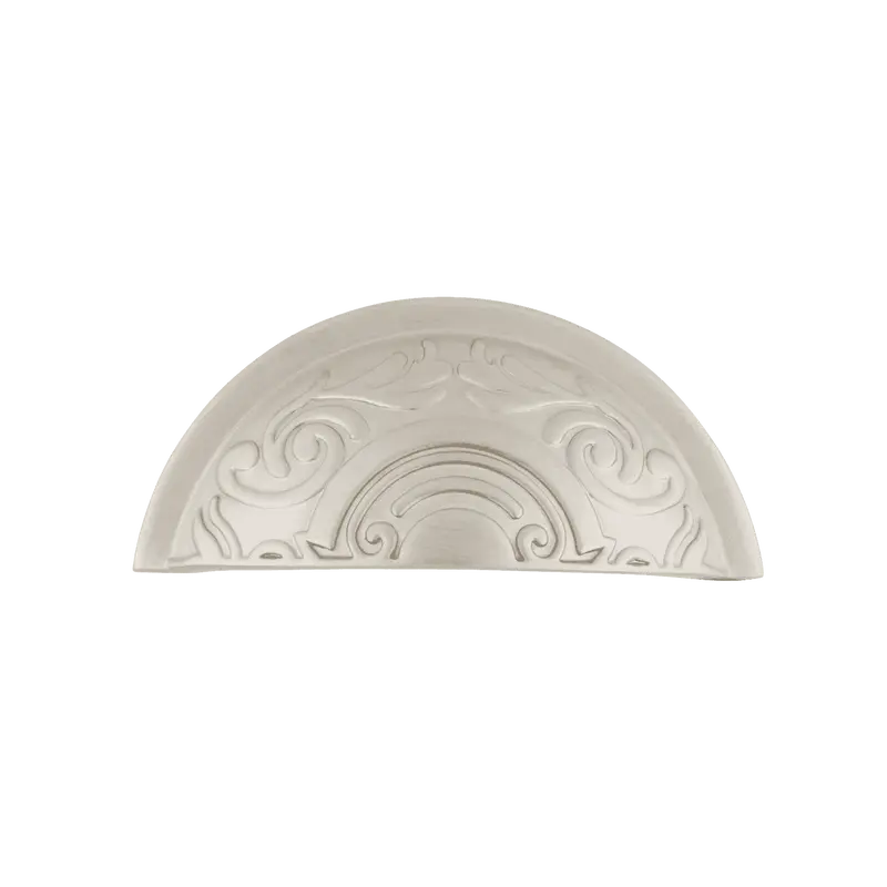 Victorian-Style Cup Pull Handle – Satin Nickel Finish 1