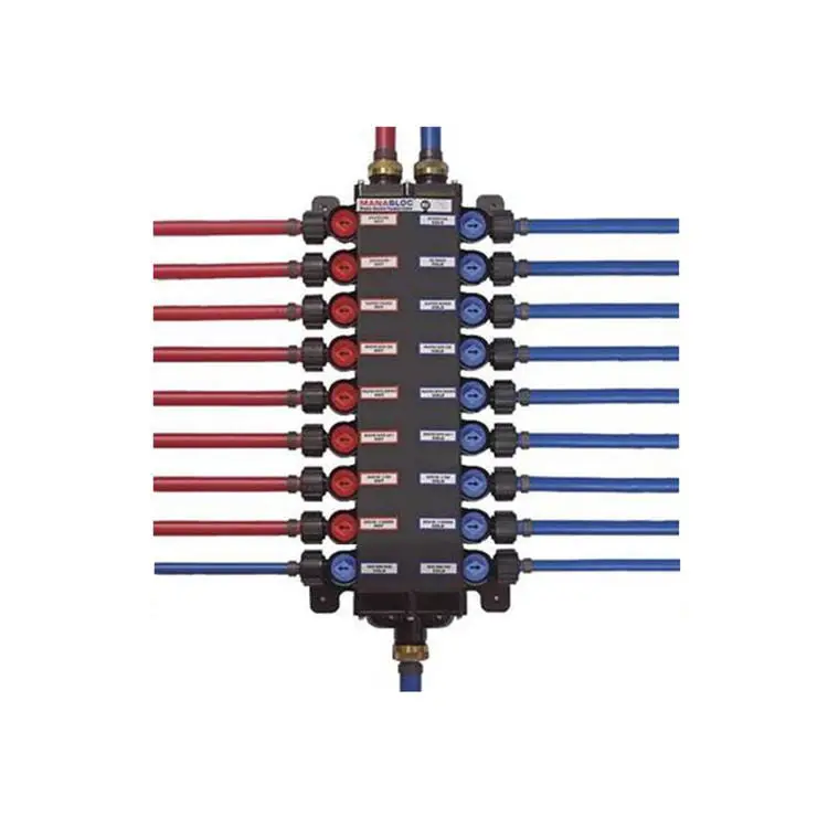 Viega Pureflow 50250 1/2" Zero-Lead Pex Manabloc – 18-Port Distribution Hub (10 Cold, 8 Hot) 1