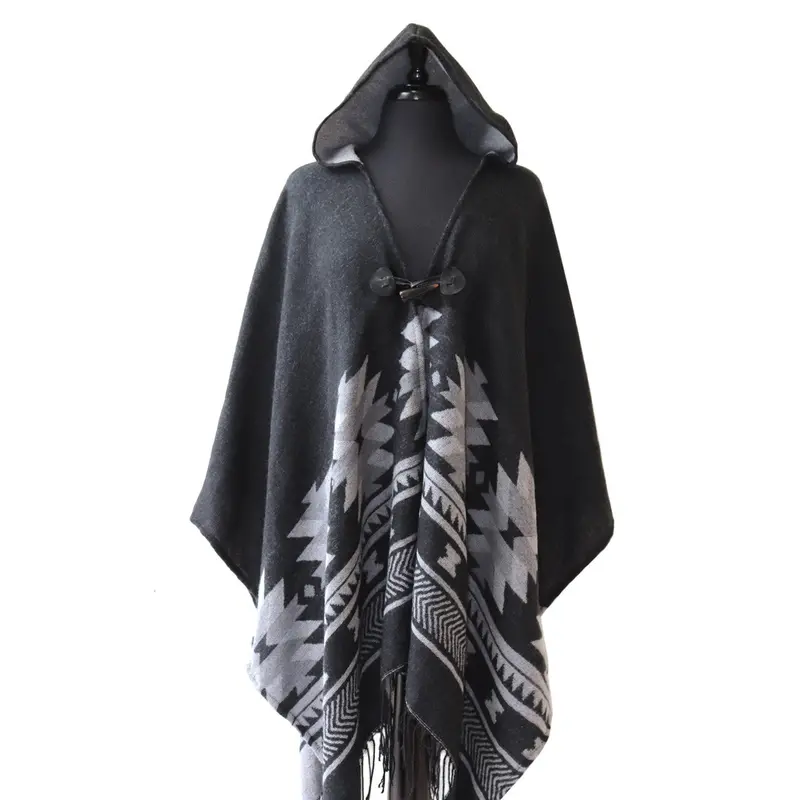 Visions Of Our Ancestors Hooded Poncho & Wrap By Leila Stogan 1
