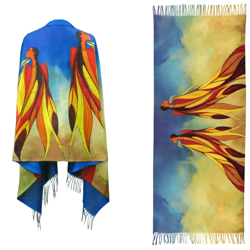 Walk Beyond Art Print Eco Shawl By Maxine Noel 1