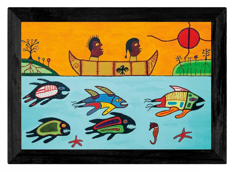Wesakechak Going To School Wall Art Print By Indigenous Canadian Artist Dave Pelletier