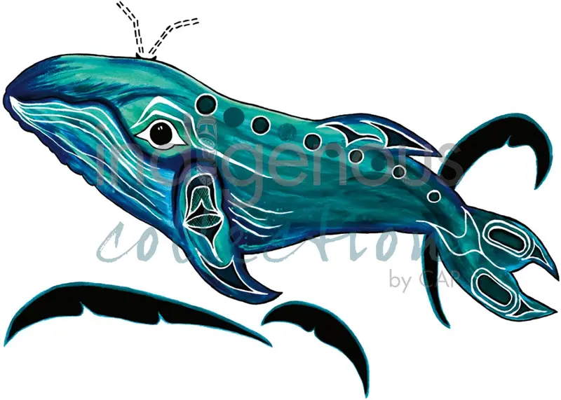 Whale Wall Art Print By Kwakwaka’Wakw And French Canadian Artist Diane Levesque 1