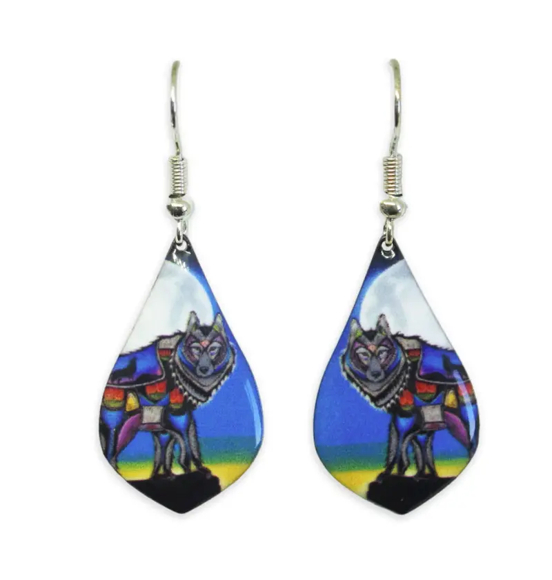 Wolf-Themed Earrings By Jessica Somers (Indigenous Jewelry Maker) 1