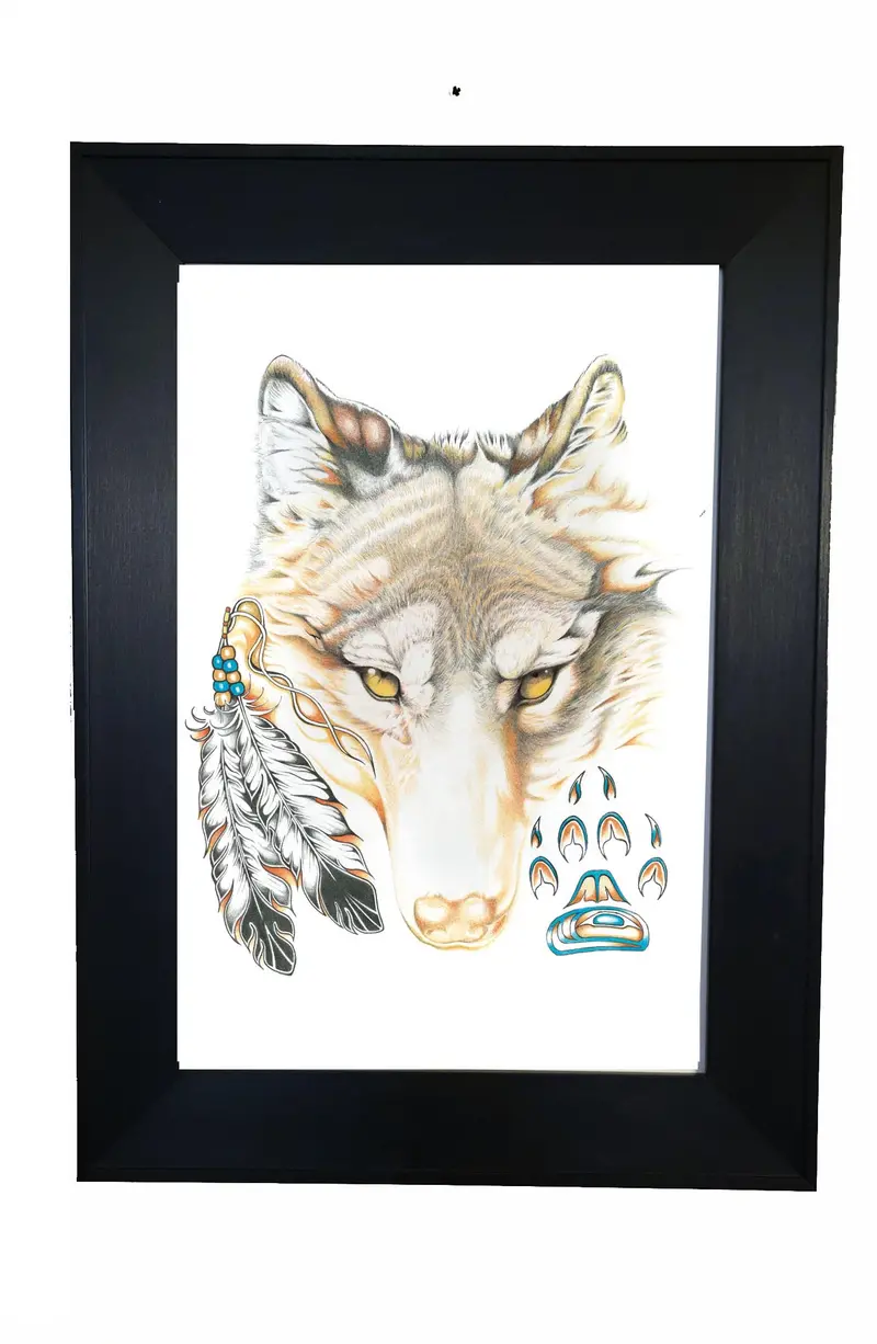 Wolfy Wall Art Print By Hubert V. Billy, Indigenous Canadian Artist