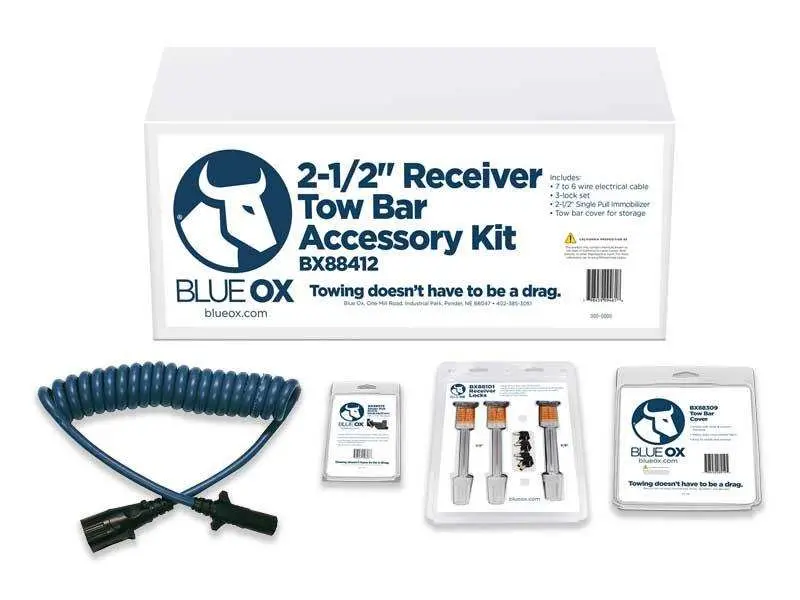 Blue Ox Bx88412 Towing Starter Kit – Includes 2.5" Receiver Hitch, Ball Mount, And Essential Accessories 1