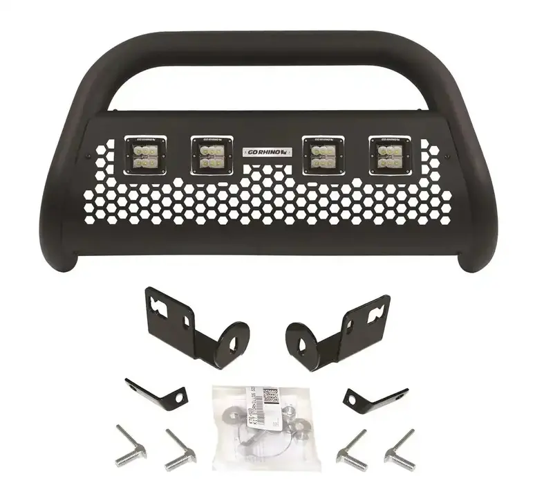 Go Rhino 55664Lt Rhino! Charger Bull Bar – Light-Ready, Black Textured Powder-Coated Steel 1