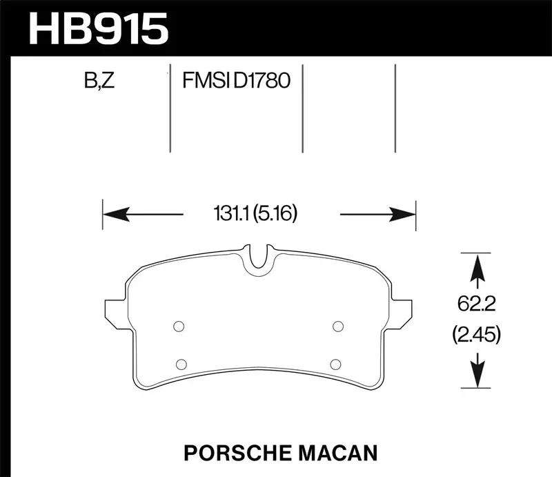 Hawk Performance Hps 5.0 Brake Pads – Hb915B.644 Thickness, High-Friction Compound 1