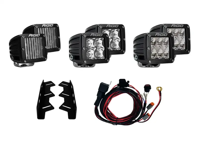 Rigid Industries Fog Light Mount Kit With Six D-Series Led Lights For 2017–2020 Ford Raptor 1